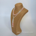 Handmade Pearl Knots Jewelry Long Shell Pearl Necklace